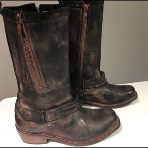 Bed Stu Cobbler Double Zip Leather Boots